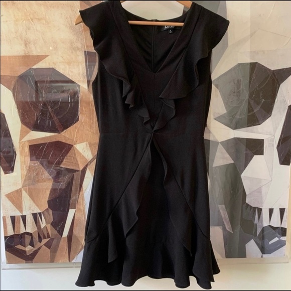 Lulus Augustine Black Ruffled Sleeveless Dress S - Picture 5 of 6